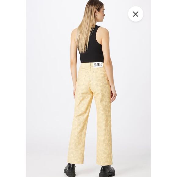 Ragged Priest Jeans Womens 26 Straight Leg Solar Geometric Abstract Festival S15 - Picture 4 of 11